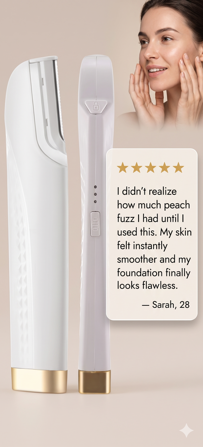 Sonic Lighted Electric Razor Shaver for Eyebrow Facial Hair Removal, Flawless Dermaplaning Tool with 6 Replacement Blades