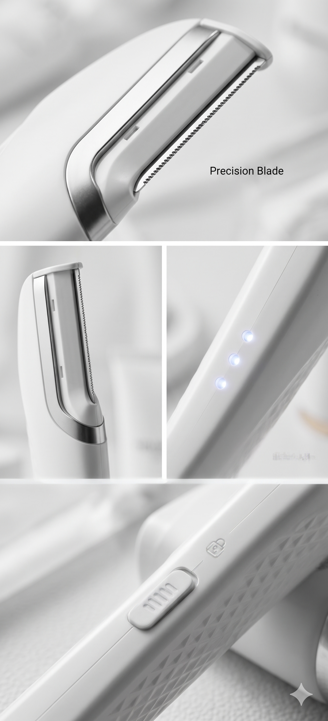 Sonic Lighted Electric Razor Shaver for Eyebrow Facial Hair Removal, Flawless Dermaplaning Tool with 6 Replacement Blades