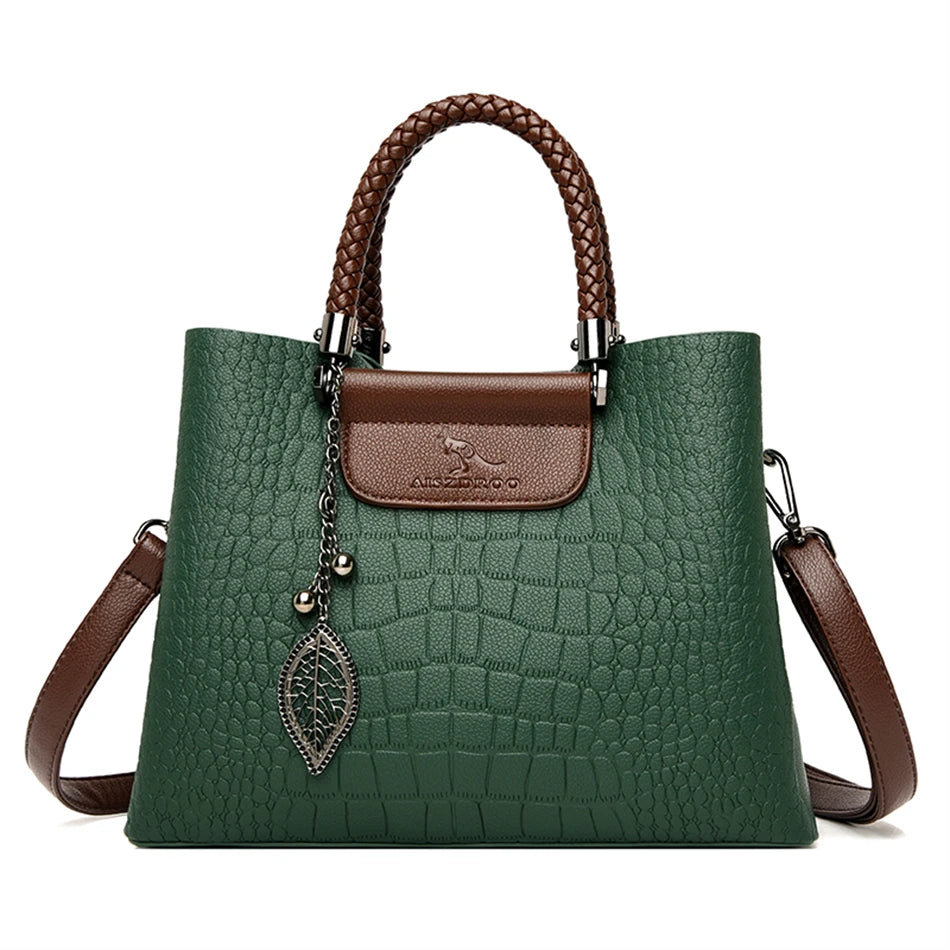 Brand Leather 3 Layers Alligator Crossbody Collection Bags