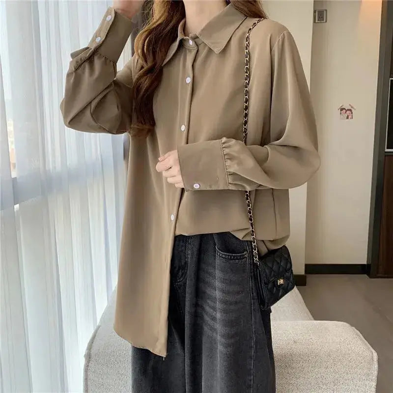 GIDYQ Women Chiffon White Shirt