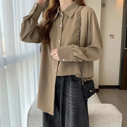GIDYQ Women Chiffon White Shirt