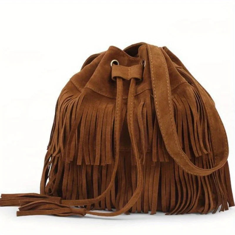 Fashion Soft Velvet Frosted Tassel Bag