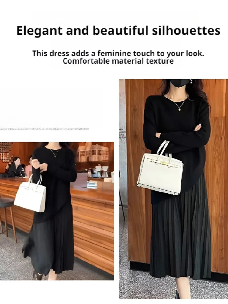 Womens Midlength Bottoming Knit Dress