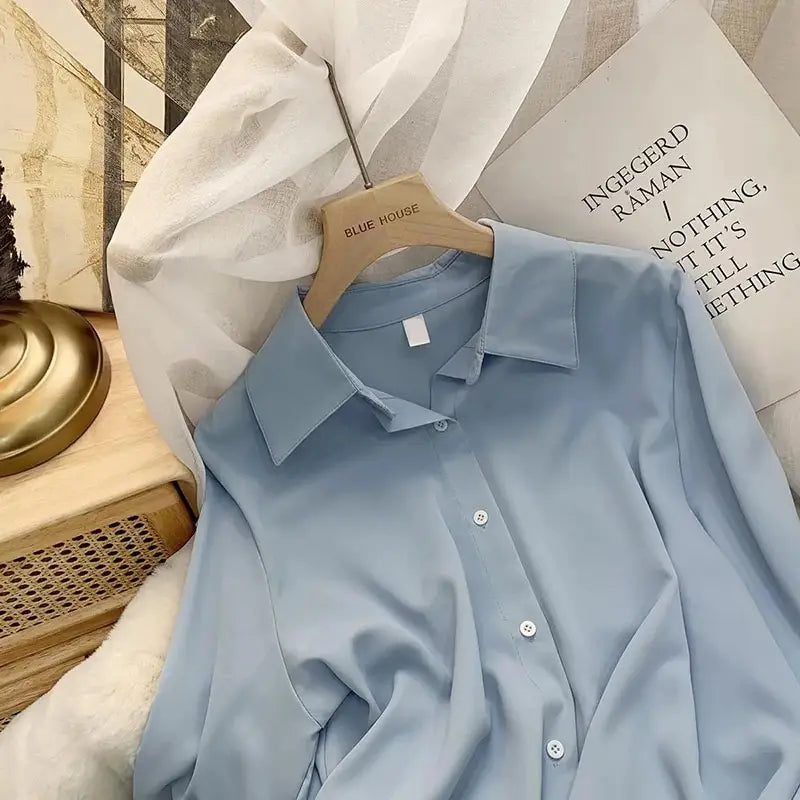 GIDYQ Women Chiffon White Shirt