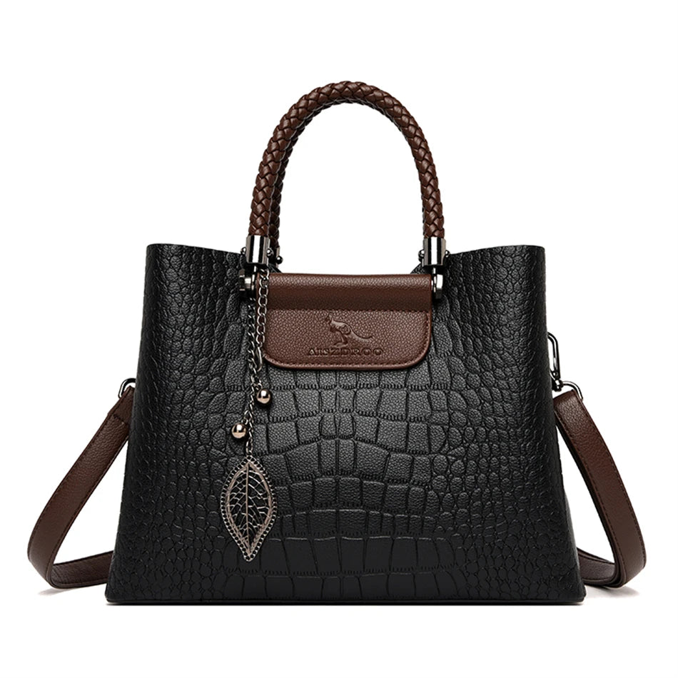 Brand Leather 3 Layers Alligator Crossbody Collection Bags