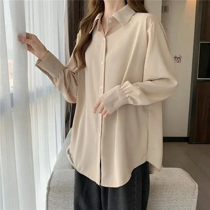 GIDYQ Women Chiffon White Shirt