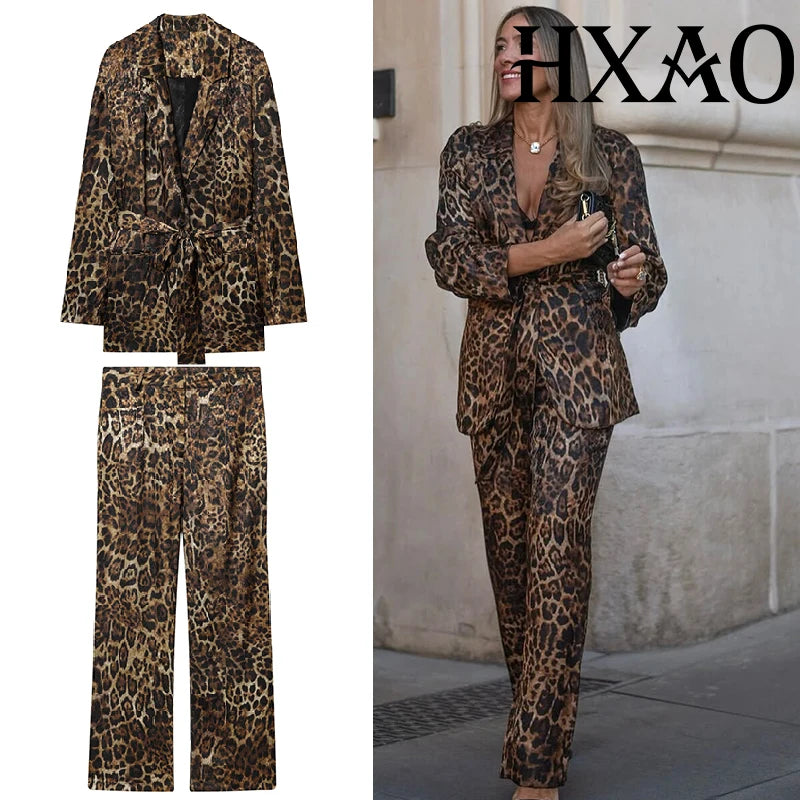 HXAO Leopard Pants Sets 2 Piece Set
