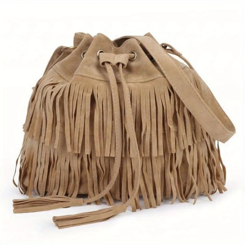 Fashion Soft Velvet Frosted Tassel Bag