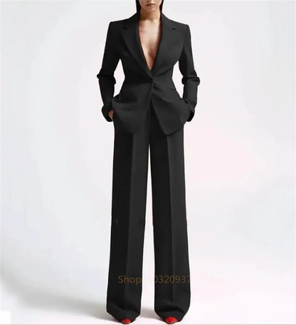 Single Button Blazer+Wide