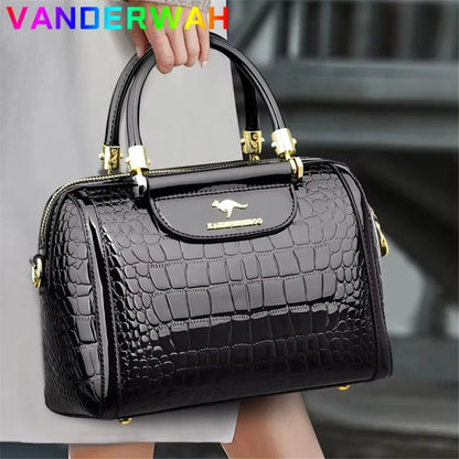 Brand Leather 3 Layers Alligator Crossbody Collection Bags