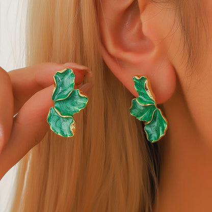 Forest Maple Leaf Flower Earrings