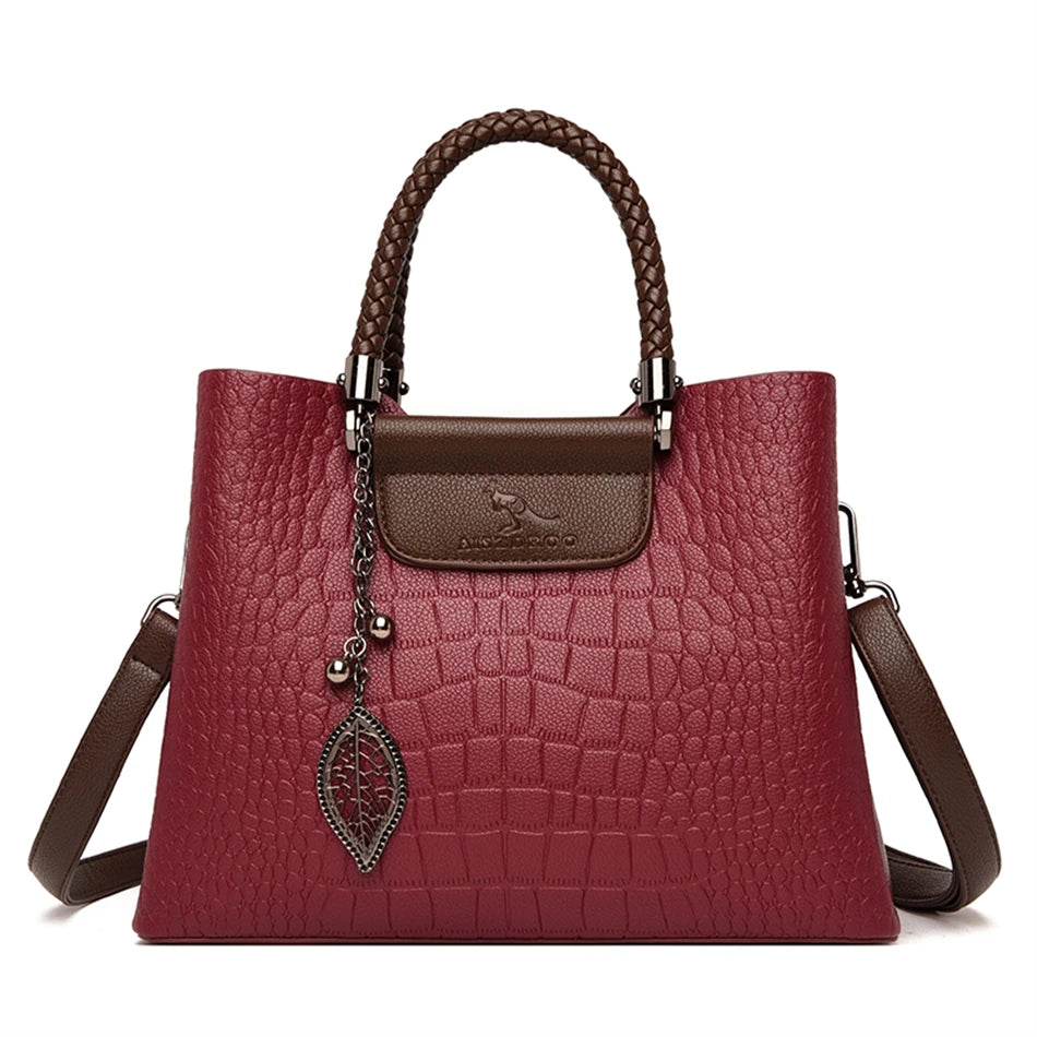 Brand Leather 3 Layers Alligator Crossbody Collection Bags