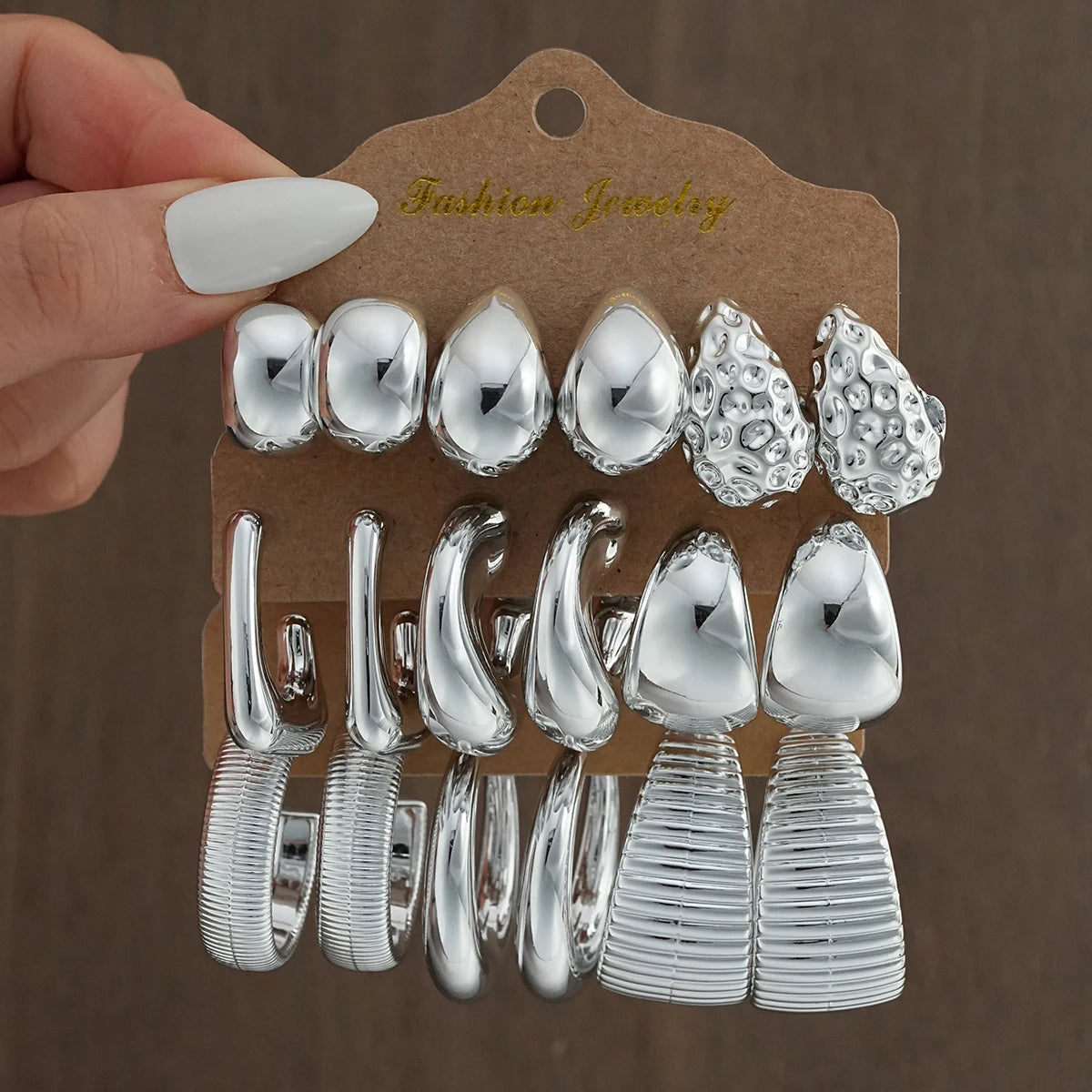 Set Vintage Punk Waterdrop Hoop Earring