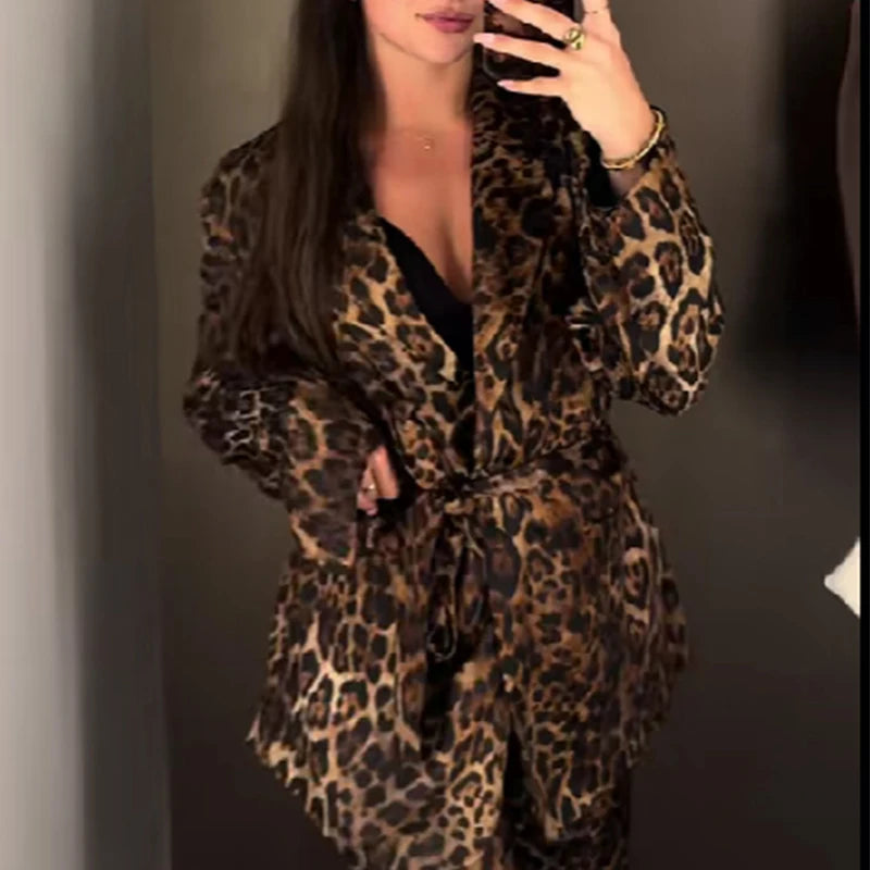 HXAO Leopard Pants Sets 2 Piece Set
