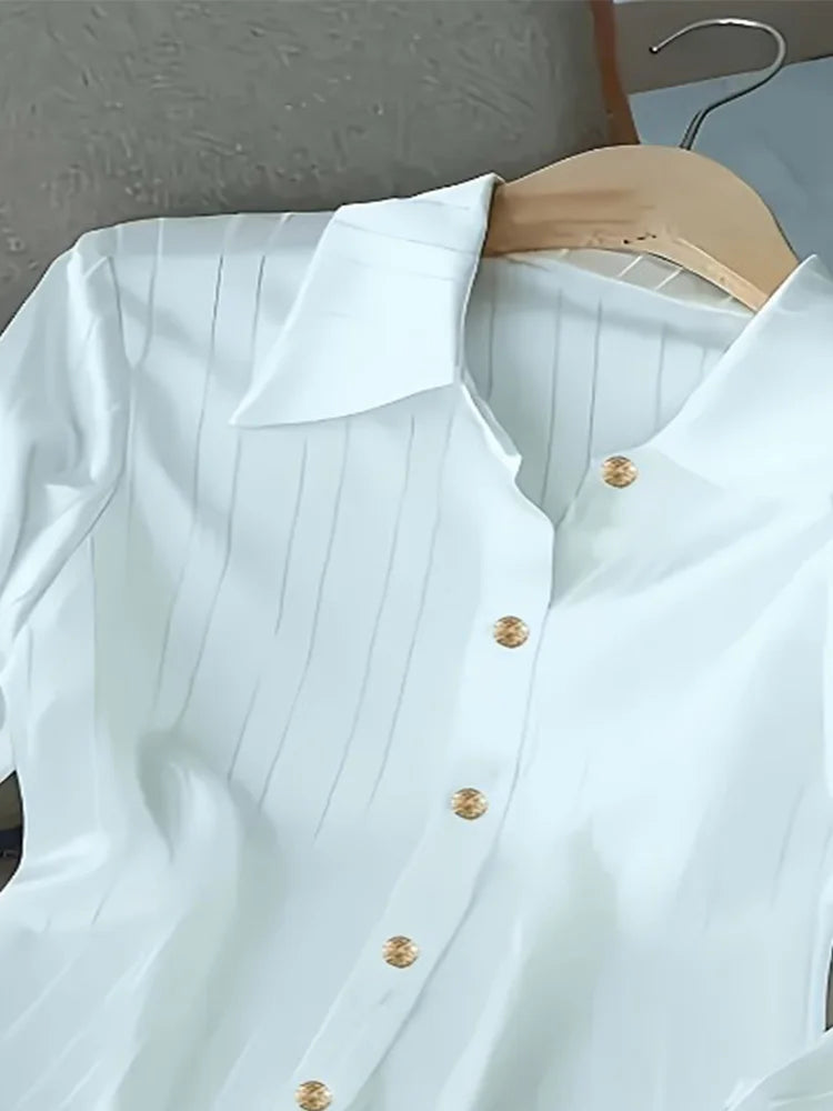 French Style Elegant Blouse Striped