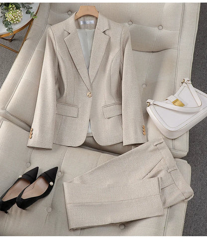 Luxury Small Women Pink Blazer Ladies Professional Suit