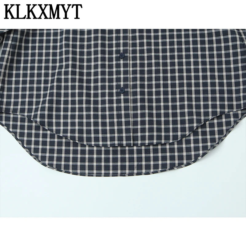 Plaid Irregular Patchwork Bow Shirts