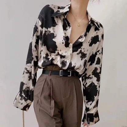 Spring Cow Print Button Up Shirts