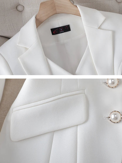 Fashion White Red Black Blazer Jacket And Pant Suit