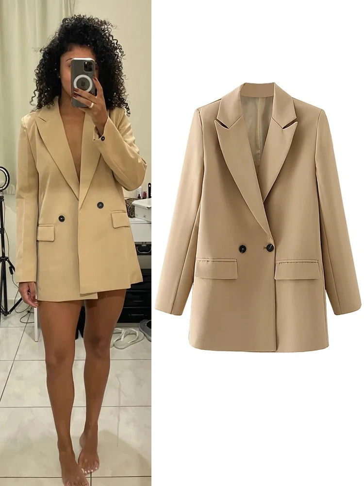 HXAO Blazer Woman Black Beige Khaki Blue Green Gray