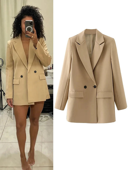 HXAO Blazer Woman Black Beige Khaki Blue Green Gray