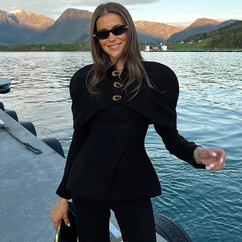 Trendix Black Elegant Blazer For Women