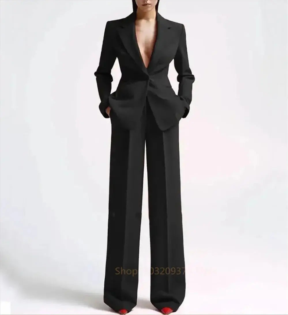 Single Button Blazer+Wide