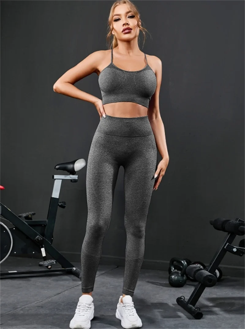 2 Pieces Women's Tracksuit Seamless Yoga Set