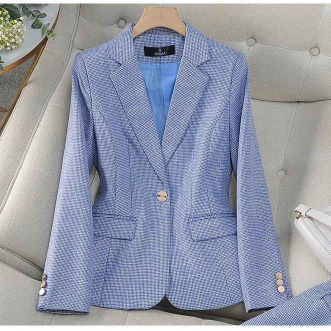 Luxury Small Women Pink Blazer Ladies Professional Suit
