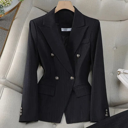 Official Interview Formal Blue Blazer Women High-end Pant Suit
