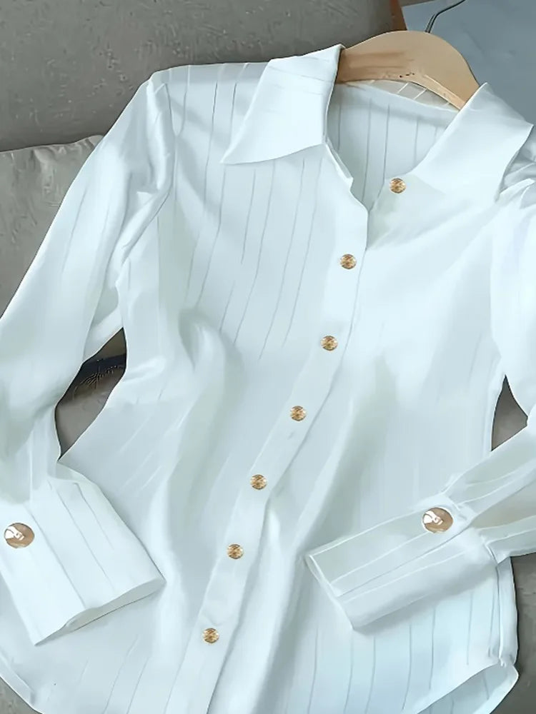French Style Elegant Blouse Striped