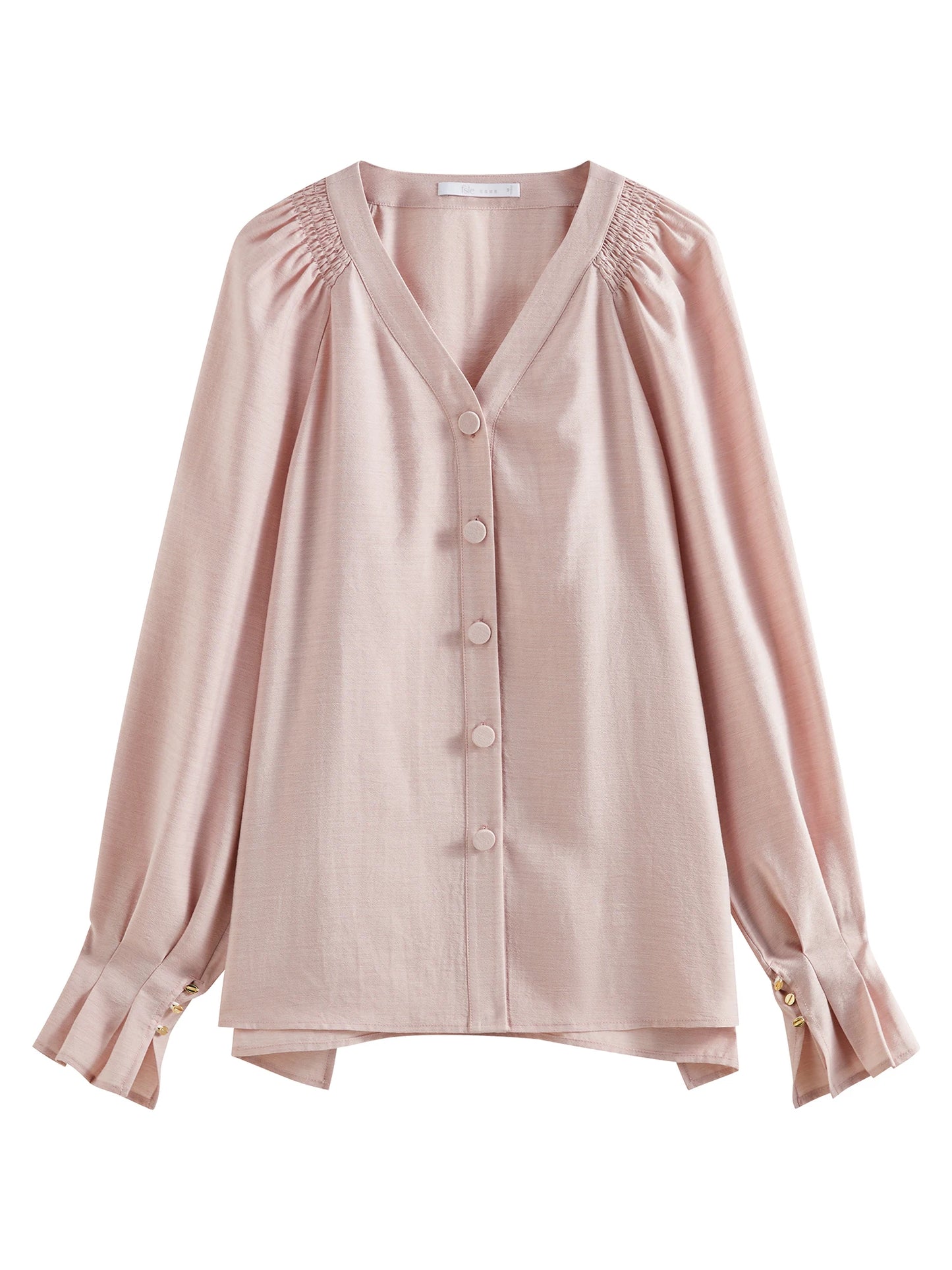 FSLE Office Lady French V-neck Long-sleeved Shirt