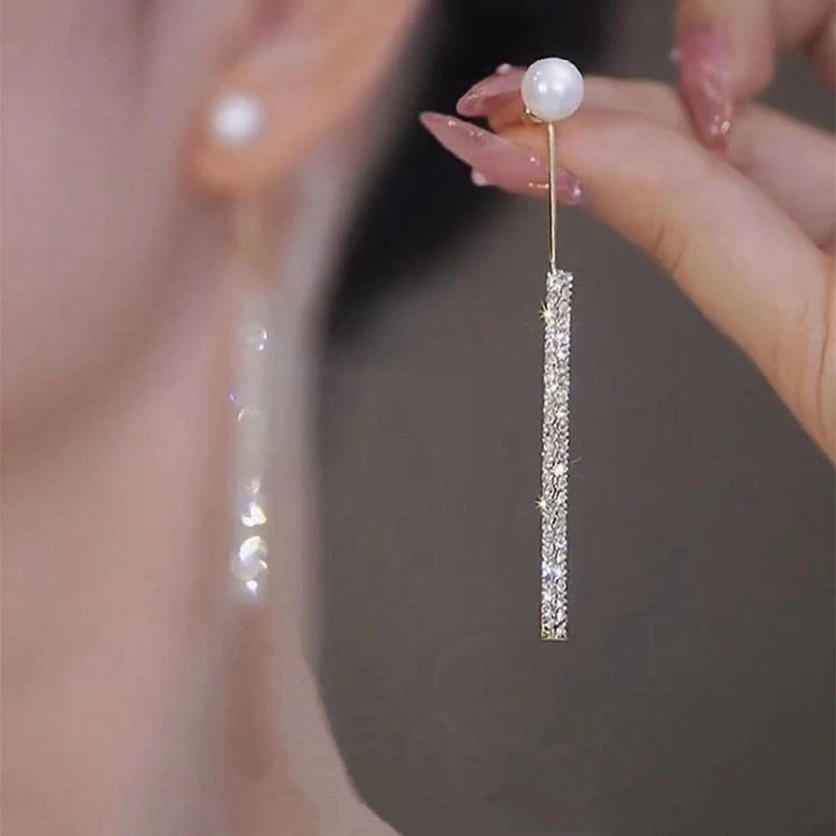 Women's Silver Needle Earrings