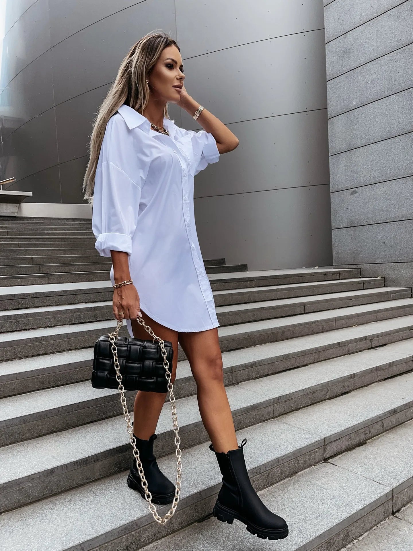 Women Korean Fashion Casual White Shirts
