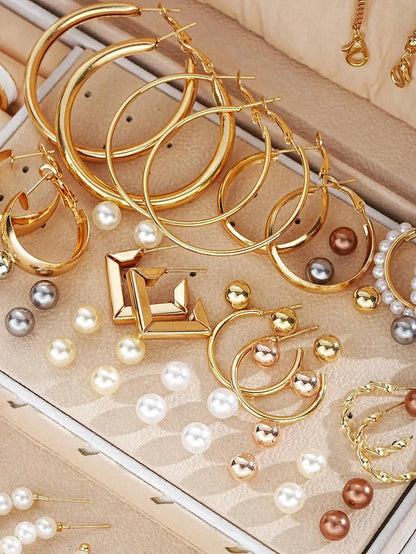 86pcsSet Elegant Pearl Earrings