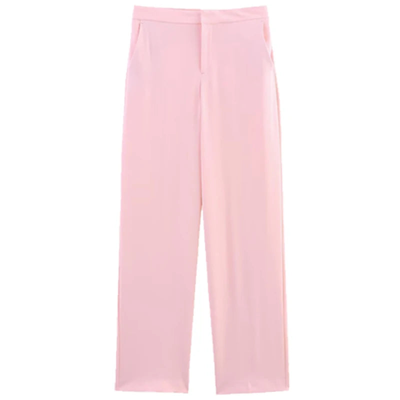HXAO Woman 2026 Pink Feather Pant Sets