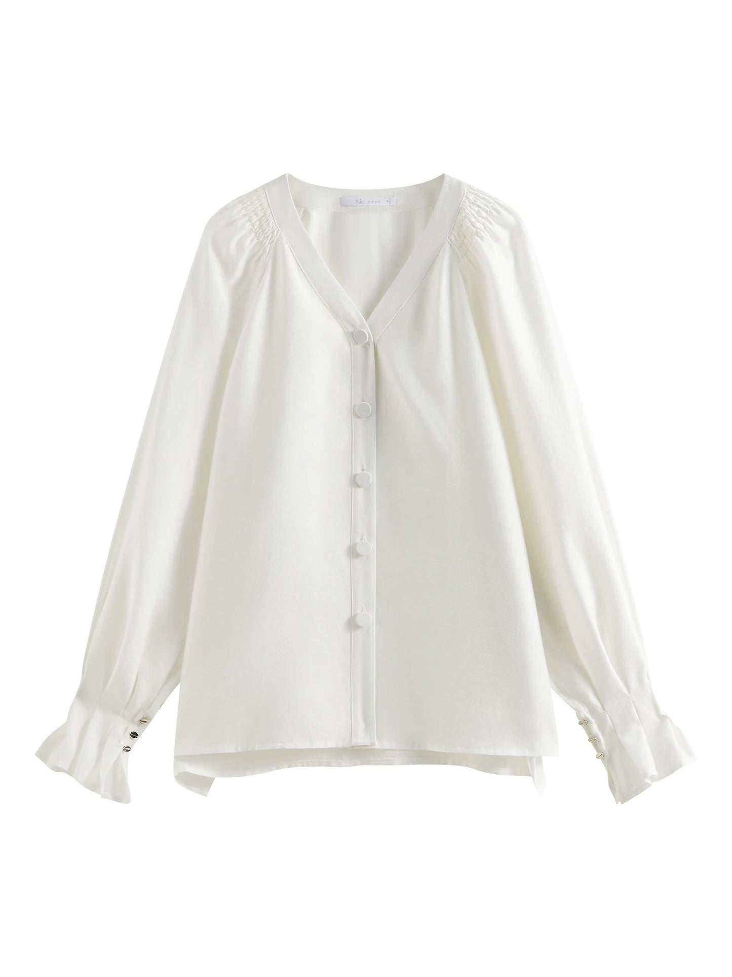FSLE Office Lady French V-neck Long-sleeved Shirt