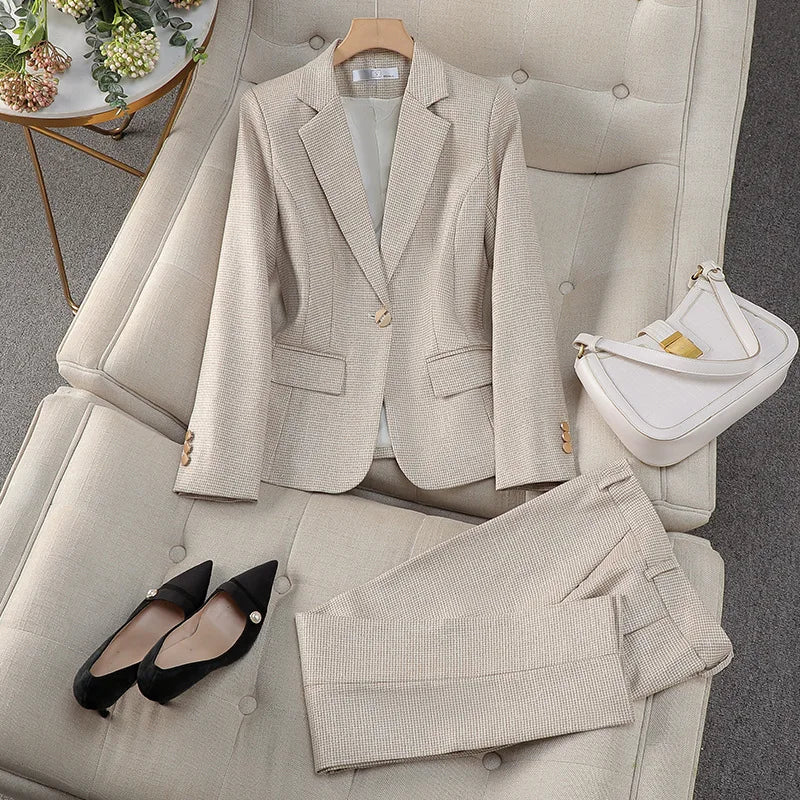 Luxury Small Women Pink Blazer Ladies Professional Suit