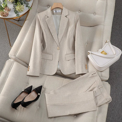 Luxury Small Women Pink Blazer Ladies Professional Suit
