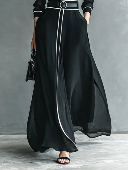 French Elegant Chiffon Maxi Dress