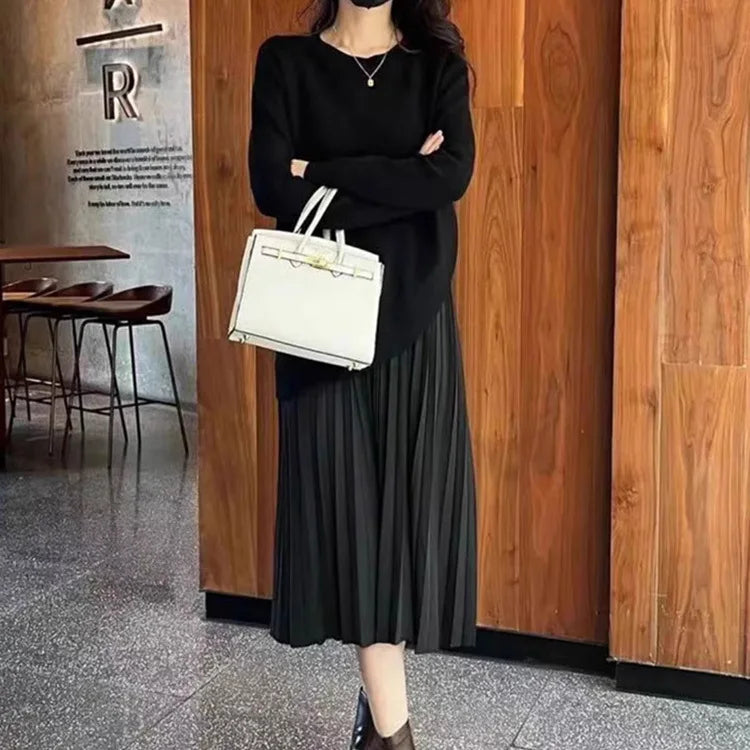 Womens Midlength Bottoming Knit Dress
