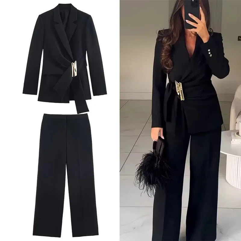 Women's Suit Pants Two-Piece Set