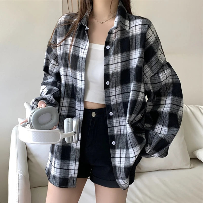 Black Flannel Shirt for Women