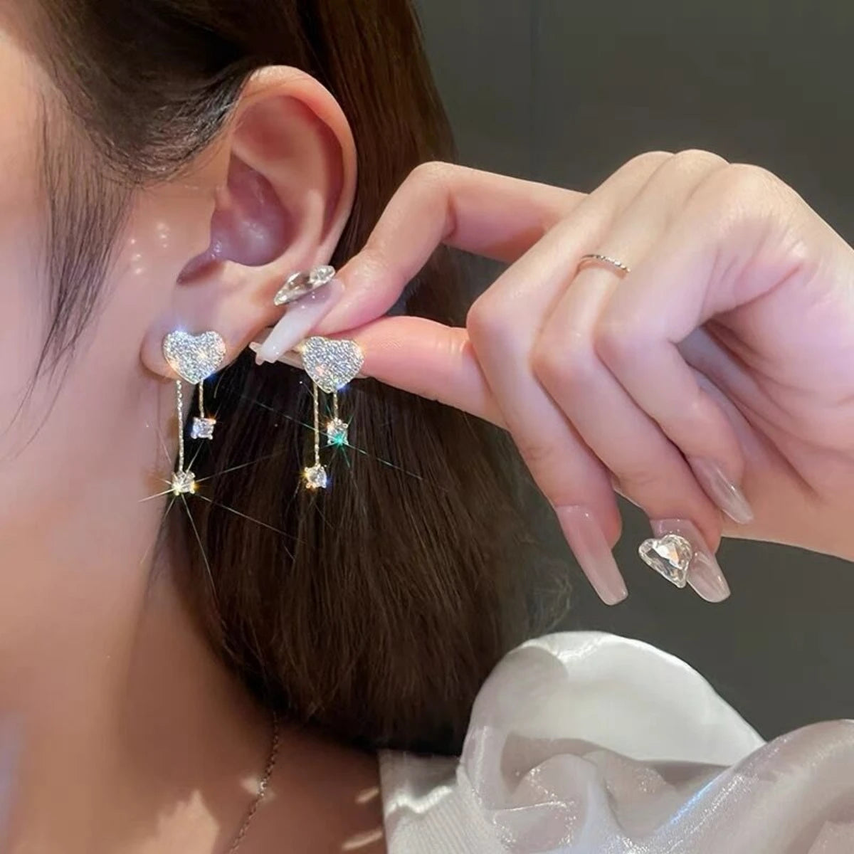 Women's Silver Needle Earrings