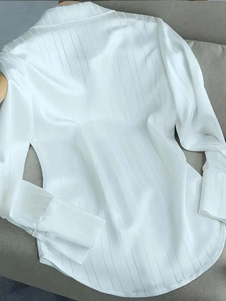 French Style Elegant Blouse Striped