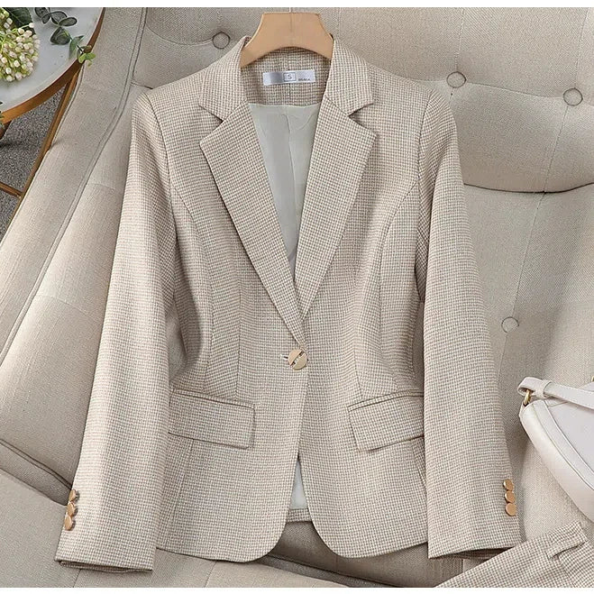 Luxury Small Women Pink Blazer Ladies Professional Suit