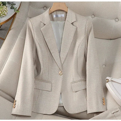 Luxury Small Women Pink Blazer Ladies Professional Suit