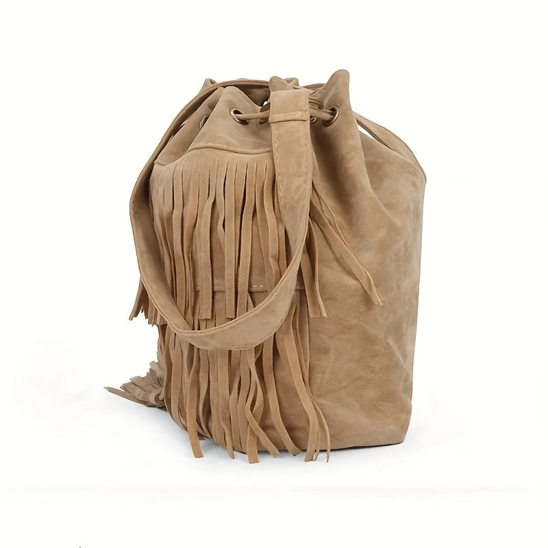 Fashion Soft Velvet Frosted Tassel Bag