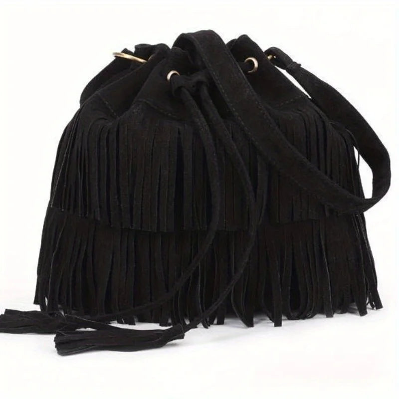 Fashion Soft Velvet Frosted Tassel Bag