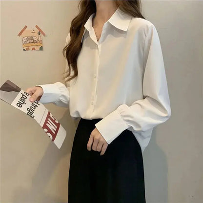 GIDYQ Women Chiffon White Shirt